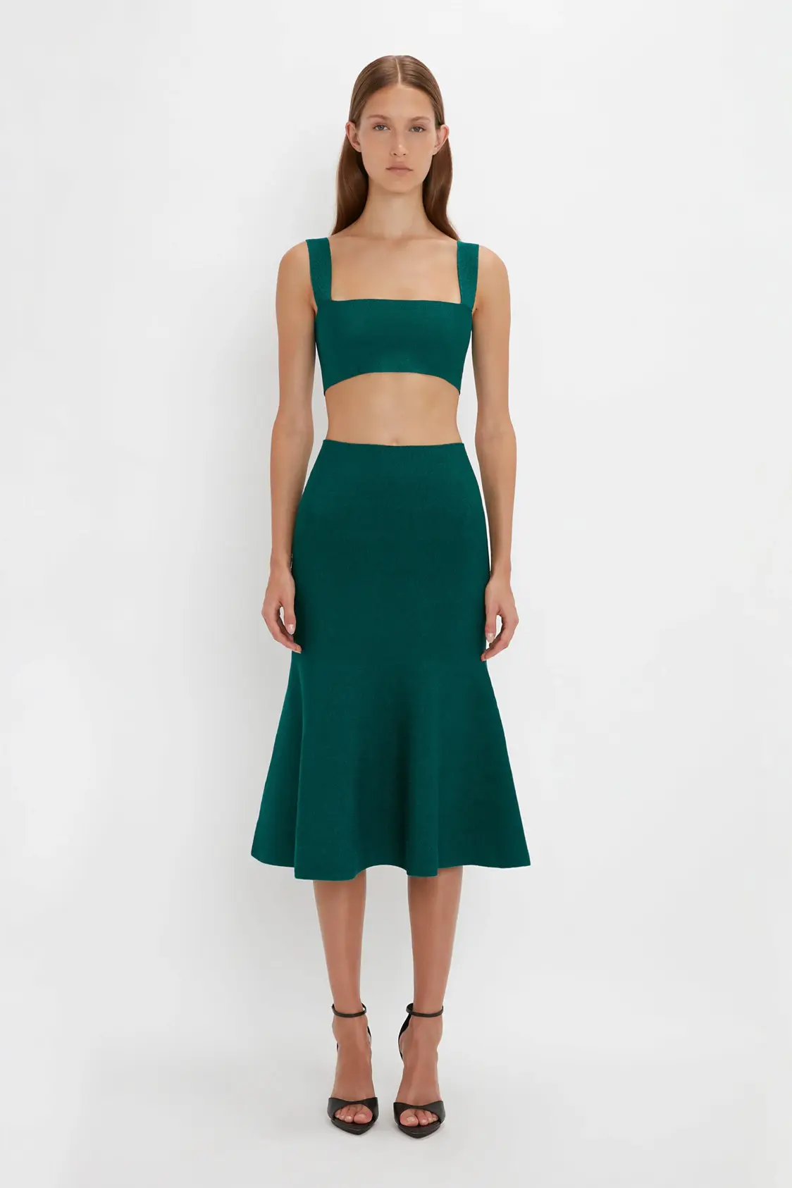 Sleeveless Rouched Jersey Dress In Pistachio